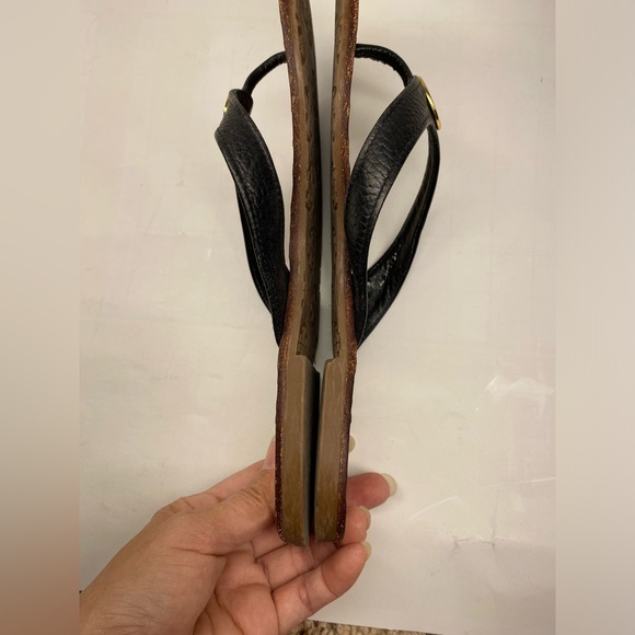 Tory Burch Size 7 M Leather Brown Classic Sandal Shoe - Picture 8 of 8